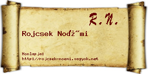 Rojcsek Noémi névjegykártya